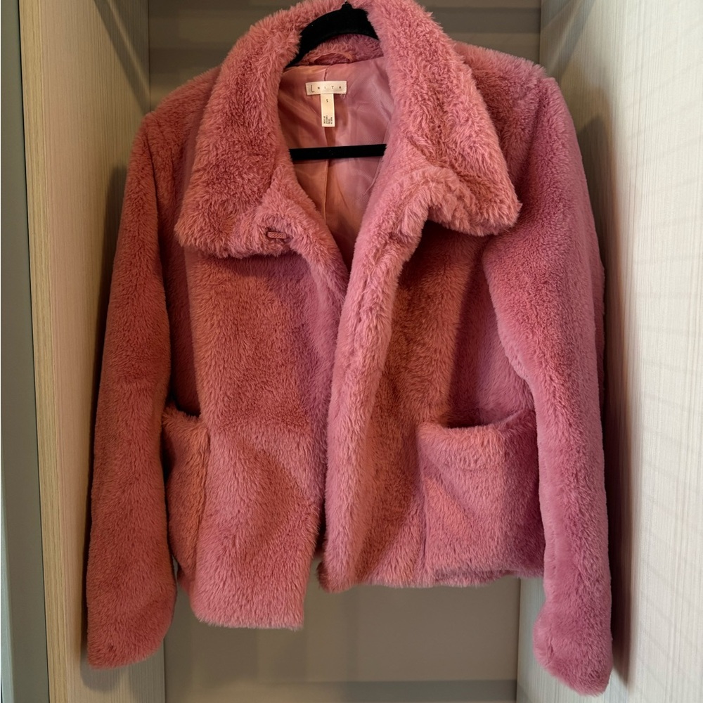 Leith Blush Faux Fur Jacket
